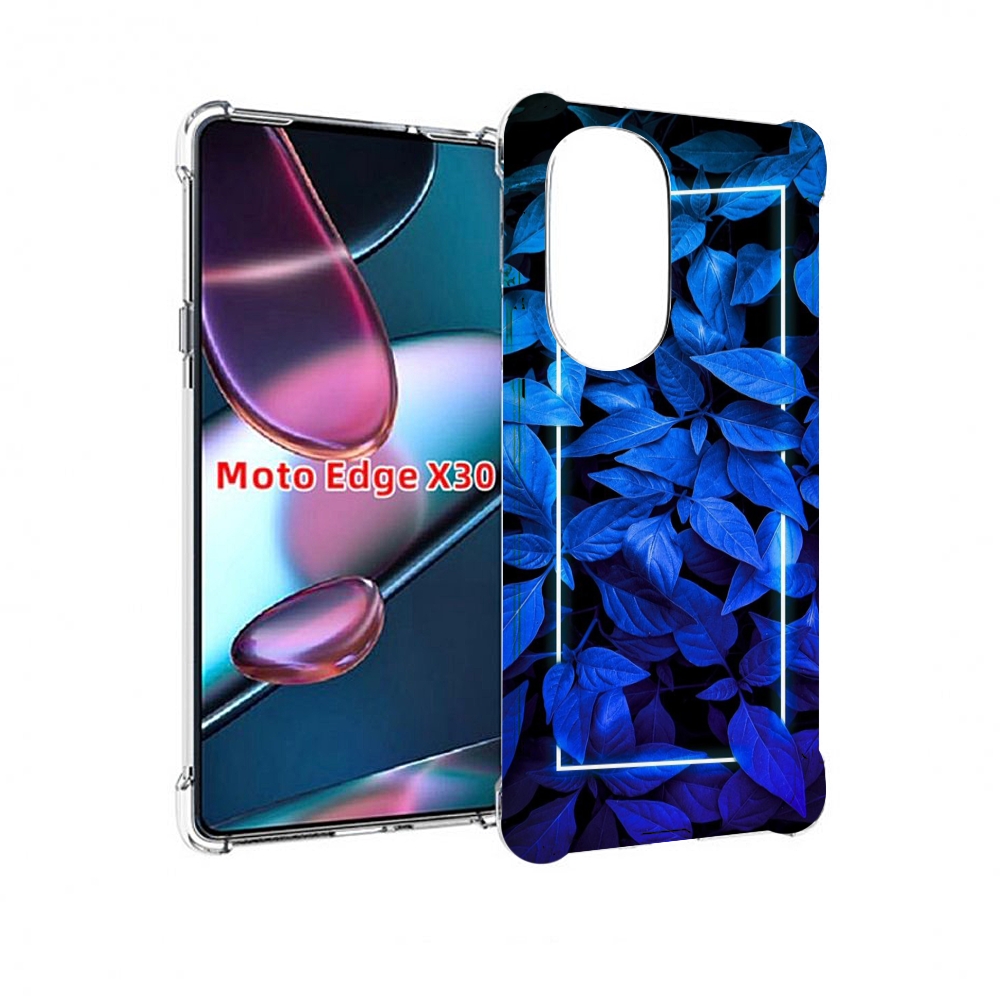 

Чехол MyPads голубые цветочки неон для Motorola Moto Edge X30, Прозрачный, Tocco