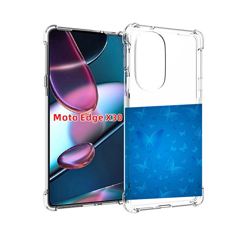

Чехол MyPads голубые-бабочки для Motorola Moto Edge X30, Прозрачный, Tocco