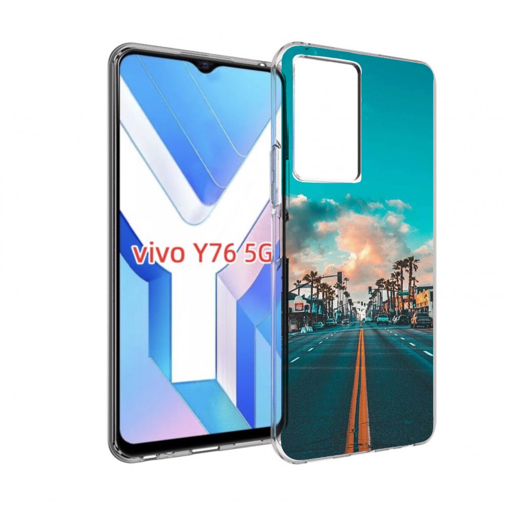 

Чехол MyPads дорога-в-лос-анджелес для Vivo Y76 5G, Прозрачный, Tocco