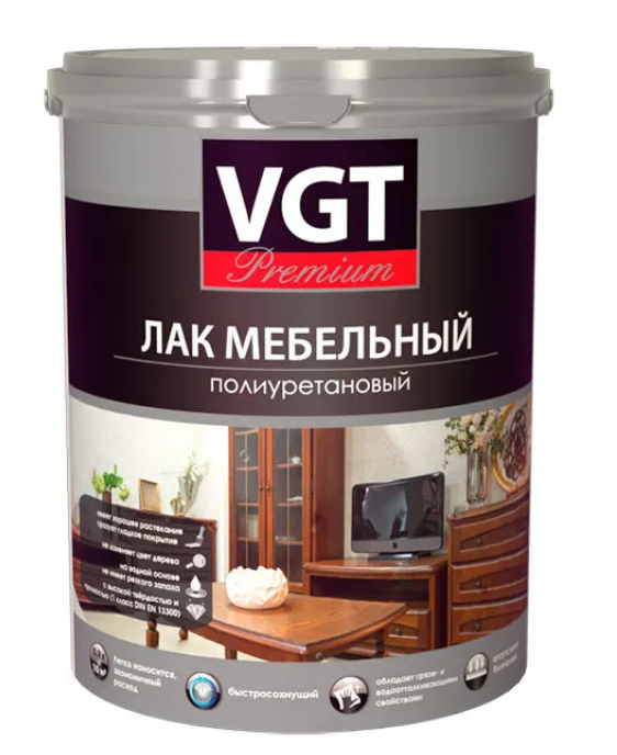 

Лак для мебели VGT PREMIUM полиуретановый матовый, 2.2 кг, Прозрачный