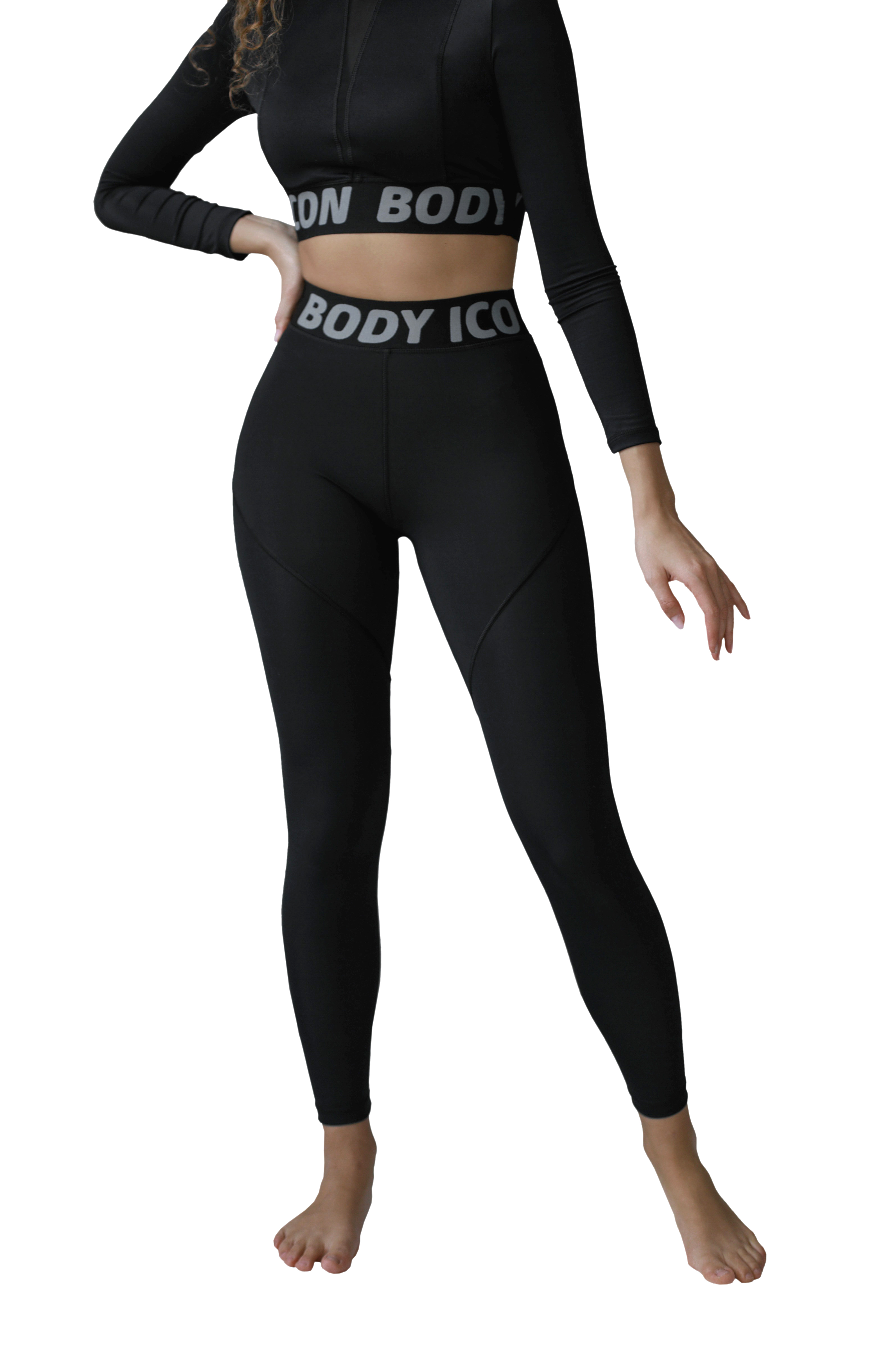 фото Спортивные леггинсы женские body icon ls-1005 черные xl