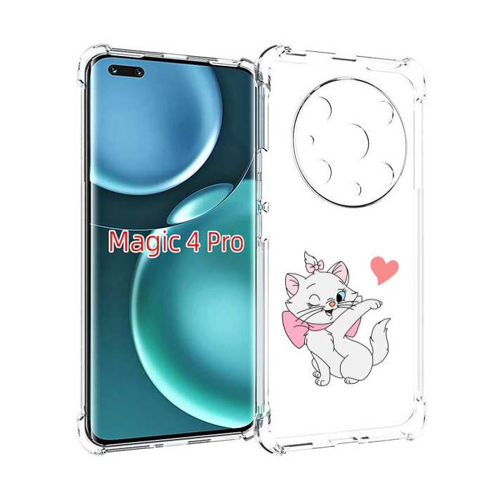 

Чехол MyPads белая-кошечка-с-сердечком женский для Honor Magic4 Pro, Прозрачный, Tocco