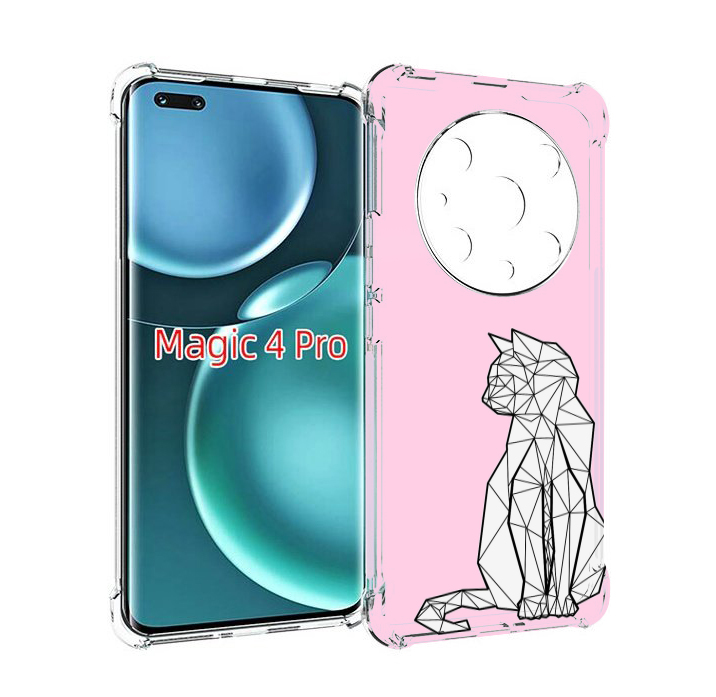 

Чехол MyPads белый котик с гранями для Honor Magic4 Pro, Прозрачный, Tocco