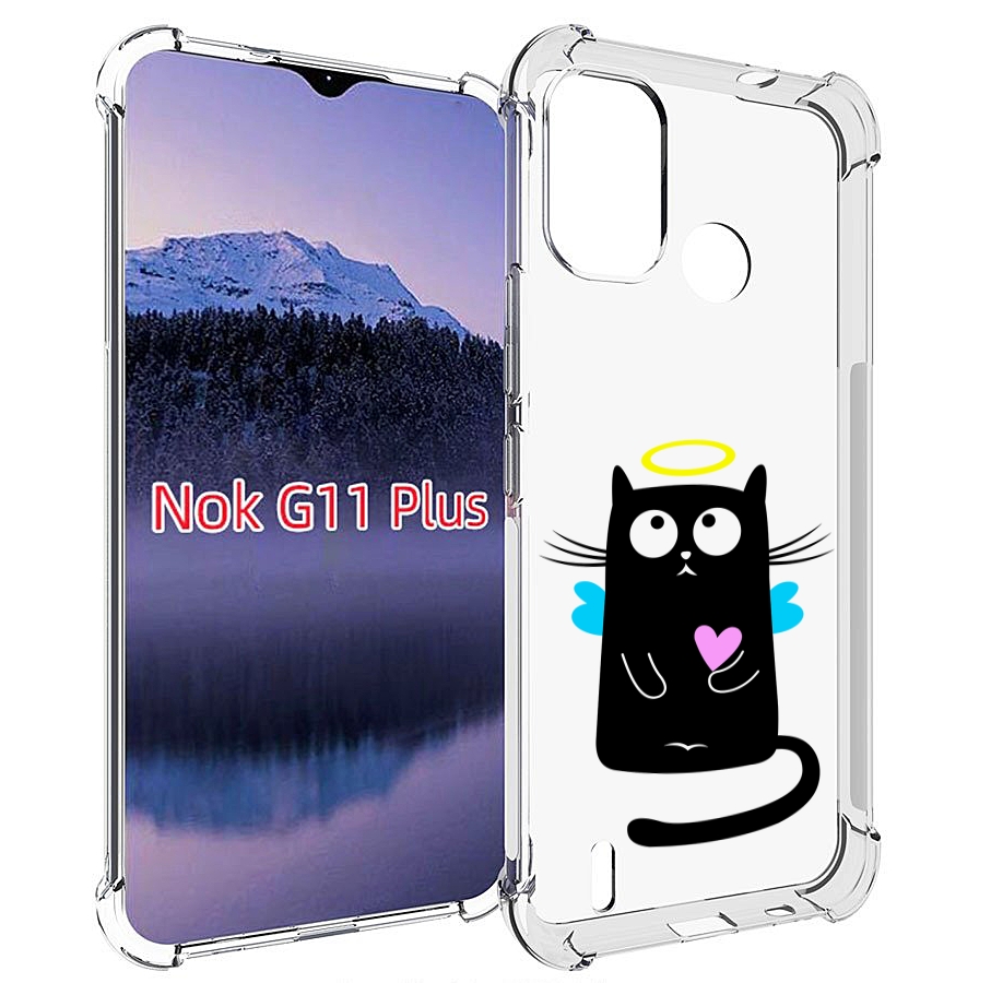 

Чехол MyPads Кот ангелок для Nokia G11 Plus, Прозрачный, Tocco