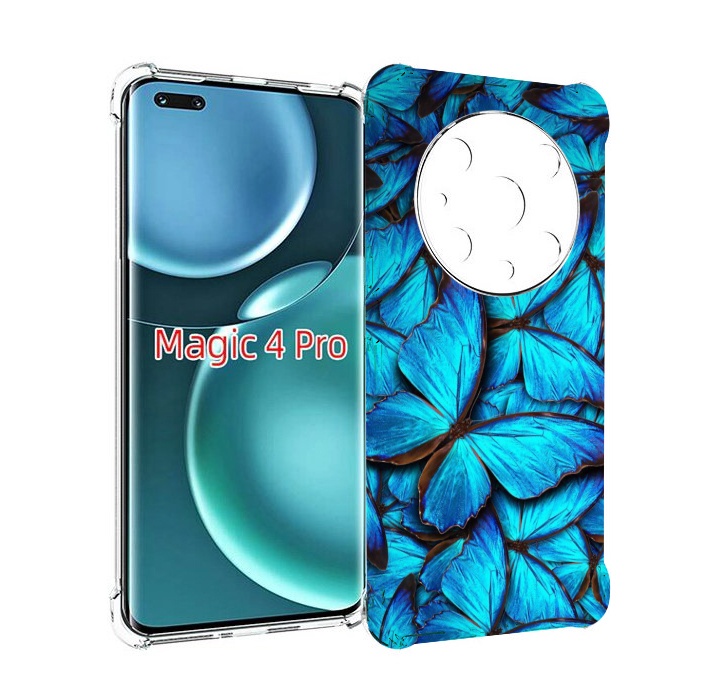 

Чехол MyPads бирюзовые бабочки для Honor Magic4 Pro, Прозрачный, Tocco