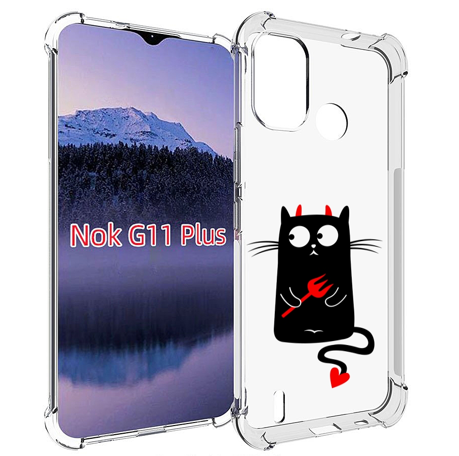 

Чехол MyPads Кот демон для Nokia G11 Plus, Прозрачный, Tocco