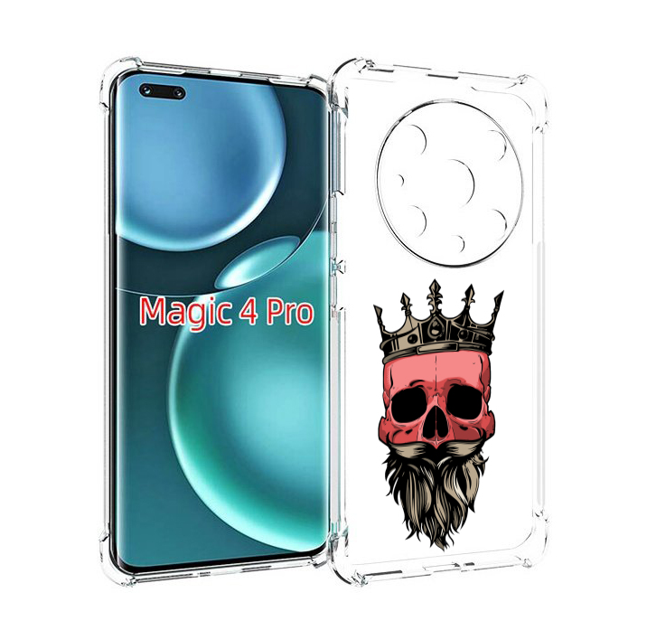 

Чехол MyPads бородатый красный череп мужской для Honor Magic4 Pro, Прозрачный, Tocco