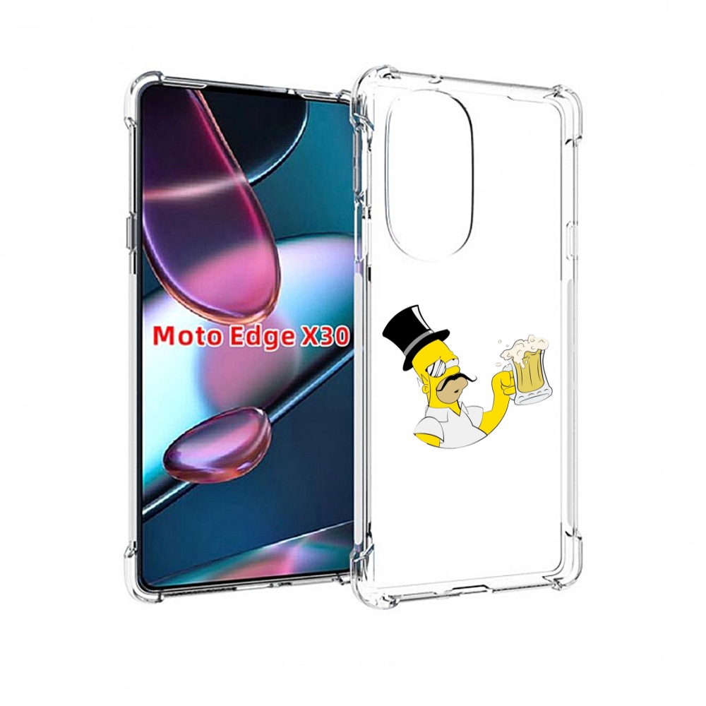 

Чехол MyPads гомер-с-напитком для Motorola Moto Edge X30, Прозрачный, Tocco