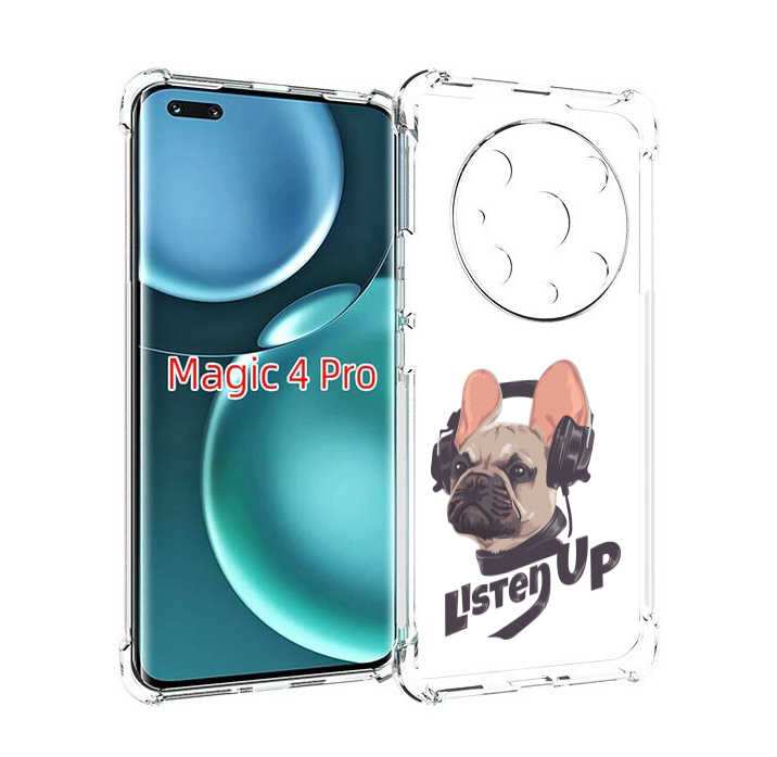 

Чехол MyPads бульдог-слушает-музыку для Honor Magic4 Pro, Прозрачный, Tocco