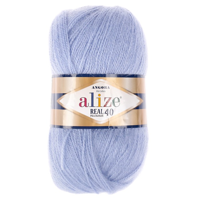 Пряжа ALIZE "Angora real 40", 480 мх100 г, 40 голубая 100059380507 голубой