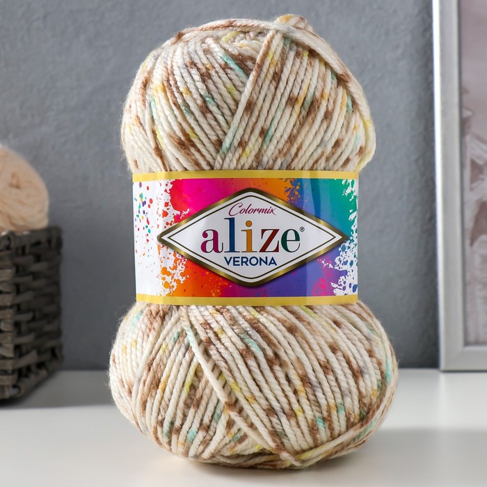 

Пряжа ALIZE "Verona" 100% акрил 210 м /100 гр (7700) - 1 шт, Разноцветный
