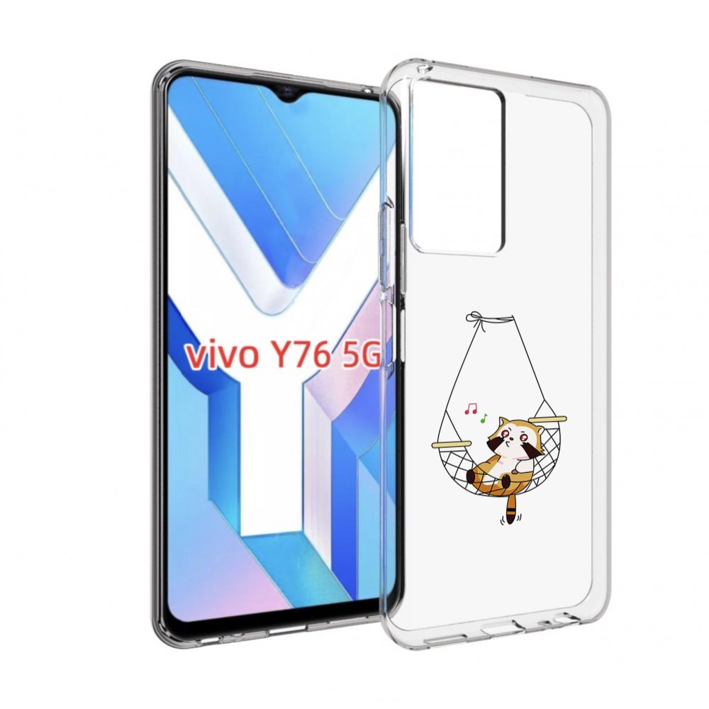 

Чехол MyPads енот-на-гамаке для Vivo Y76 5G, Прозрачный, Tocco