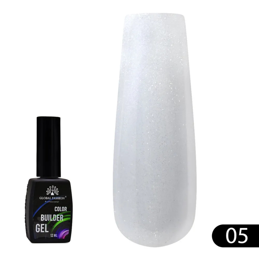Цветной гель для ногтей Global Fashion Color Builder Gel 05 12 мл наклейки витражные снежинки 33 х 55 см