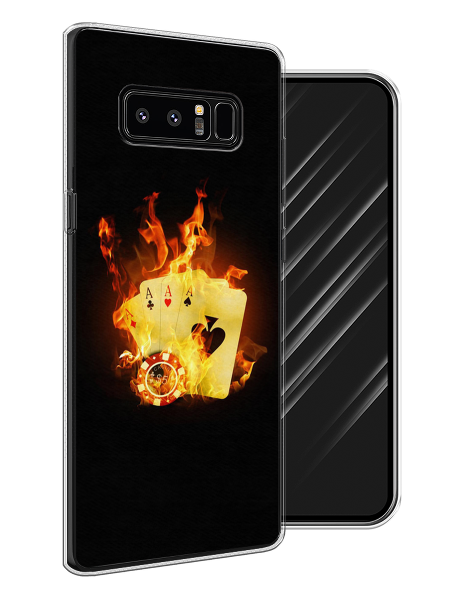 

Чехол Awog на Samsung Galaxy Note 8 "Горящие карты", Черный;оранжевый, 25250-9