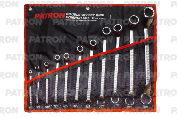 Набор ключей накидных отогнутых на 75грд. PATRON P-5118P