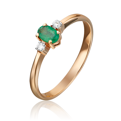 

Кольцо из золота р. 16 PLATINA jewelry 01-0297-00-106-1110-30, изумруд\бриллиант, 01-0297-00-106-1110-30