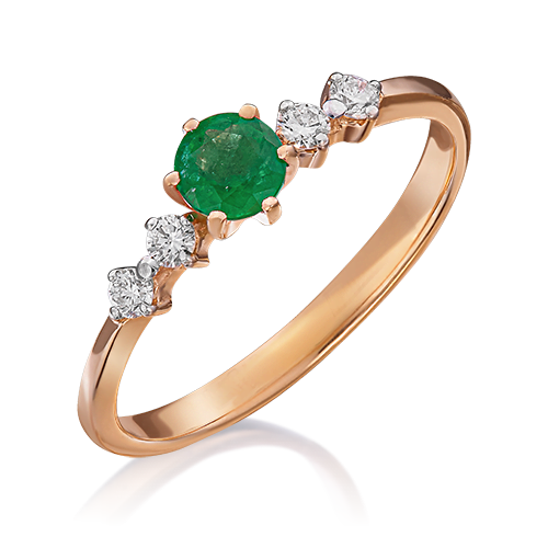 

Кольцо из золота р. 16,5 PLATINA jewelry 01-0465-00-106-1110-30, изумруд\бриллиант, 01-0465-00-106-1110-30