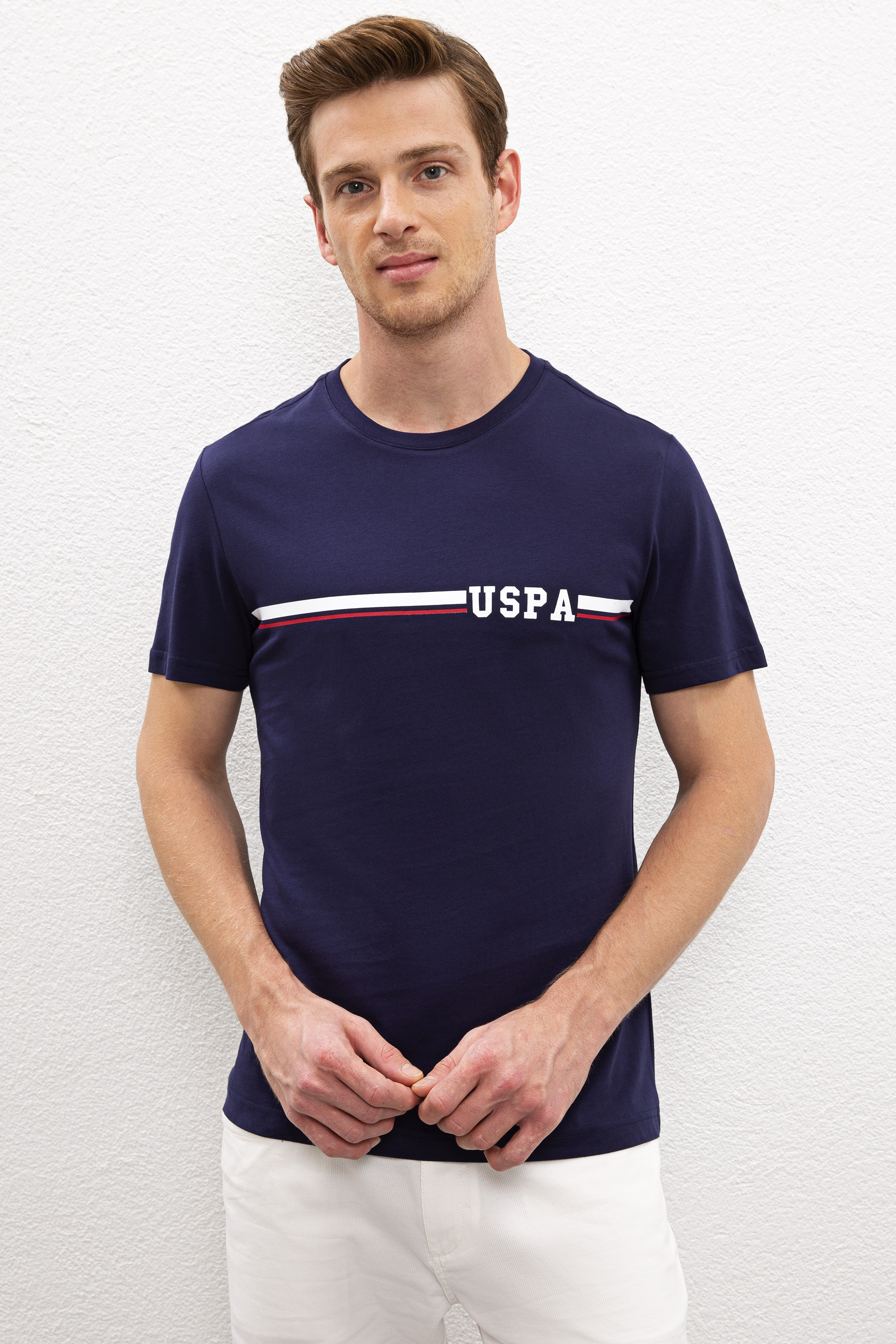 

Футболка мужская U.S. POLO Assn. G081GL0110DARION синяя L, G081GL0110DARION