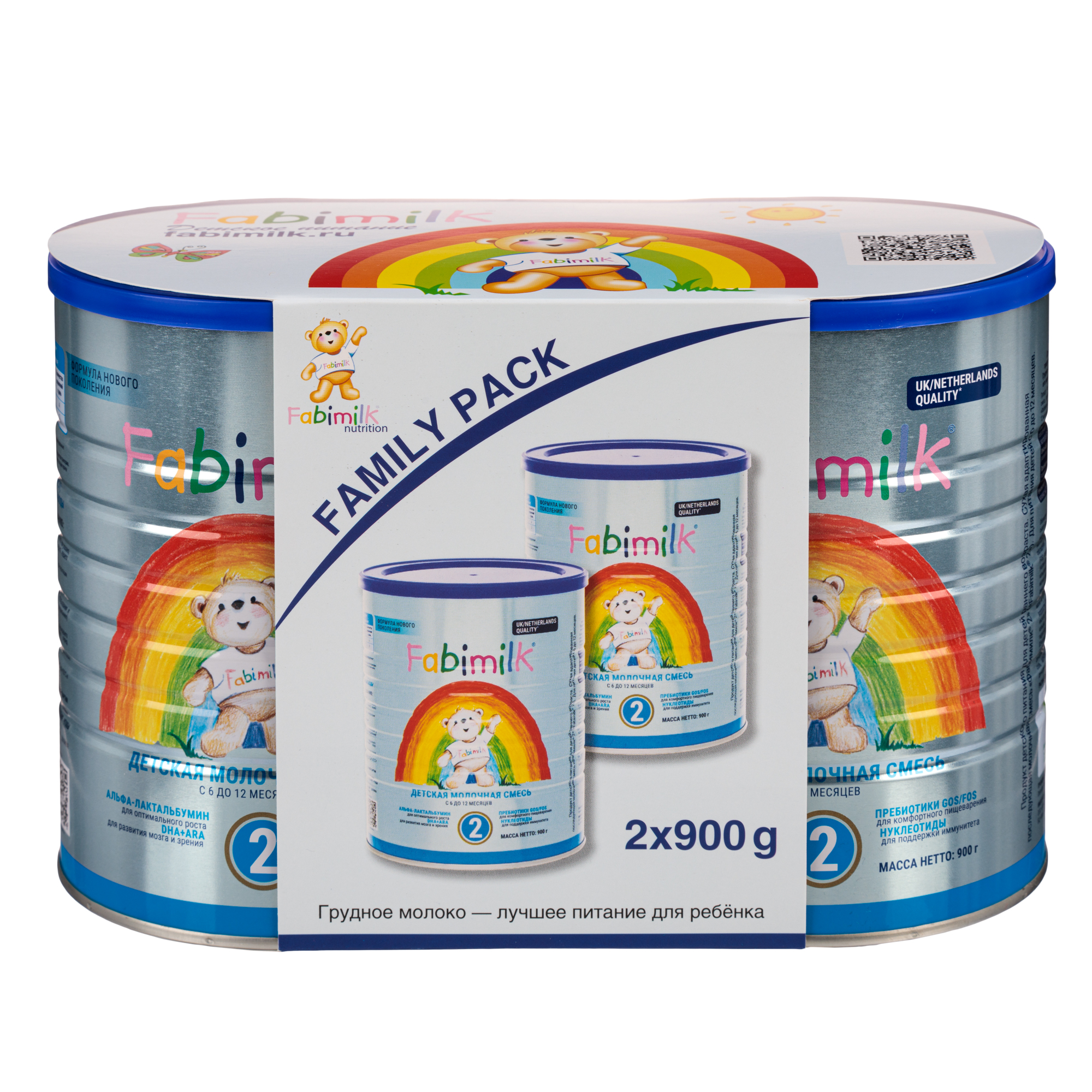 

Смесь Fabimilk Family Pack 2 с 6 мес. 2х900 гр., Family Pack