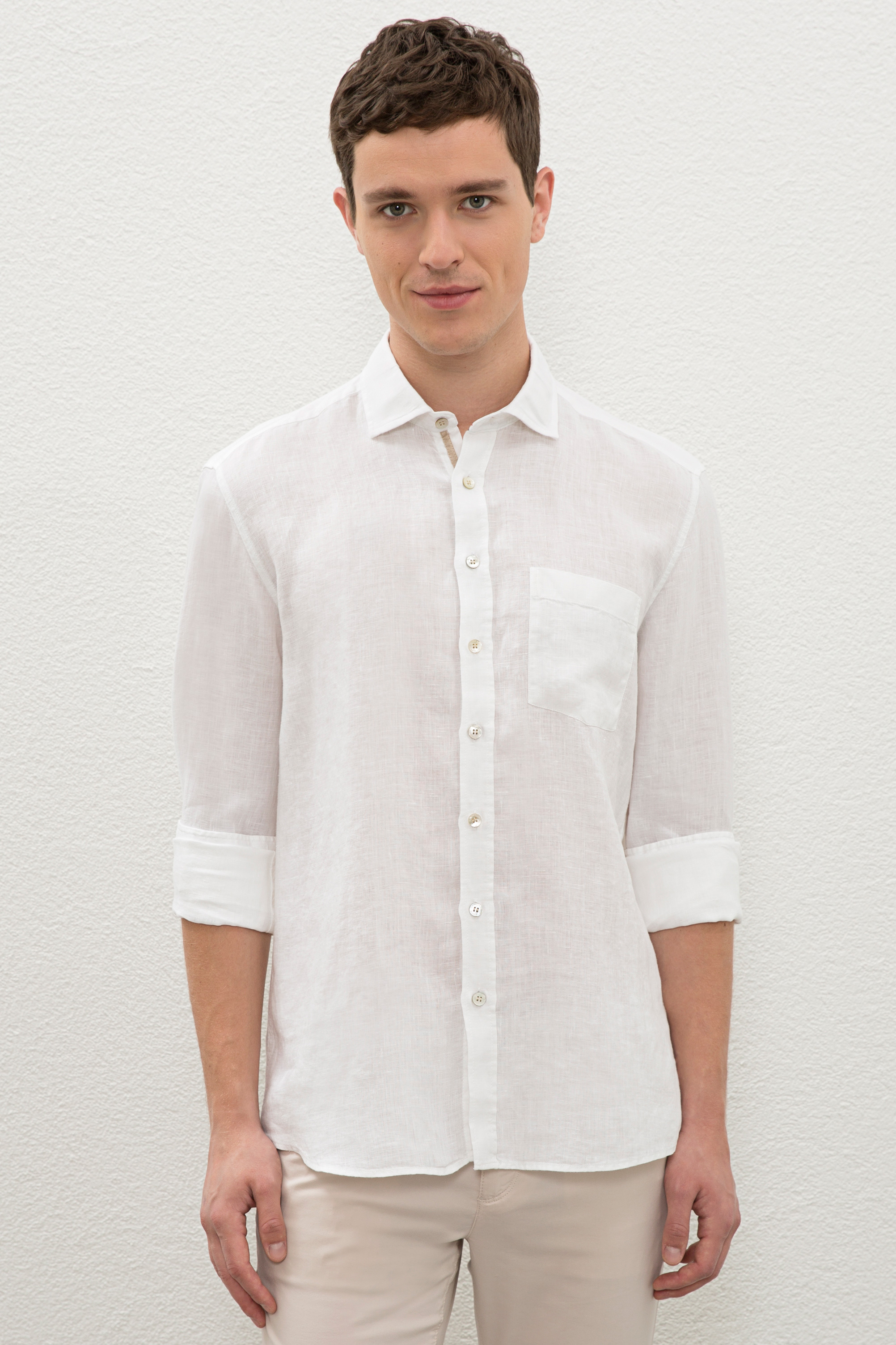 

Рубашка мужская U.S. POLO Assn. G081SZ0040EXLINEN белая L, Белый, G081SZ0040EXLINEN