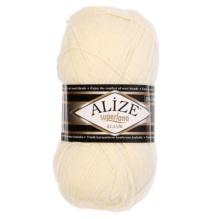 

Пряжа ALIZE "Superlana Klasik", 280 мх100 г, 62 молочная, Бежевый