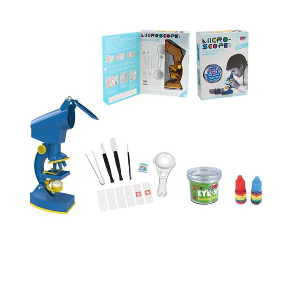 

Микроскоп детский 1200х увеличение, 3 объектива, аксессуары, эл.пит. АА*2 не вх.в компл.,