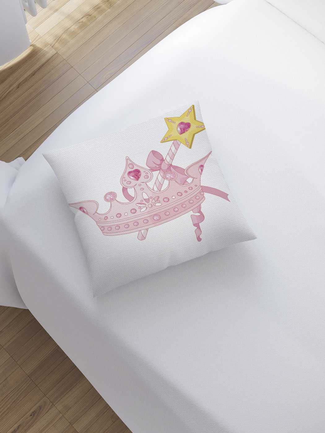 фото Наволочка декоративная joyarty "корона принцессы" на молнии, 45x45 см
