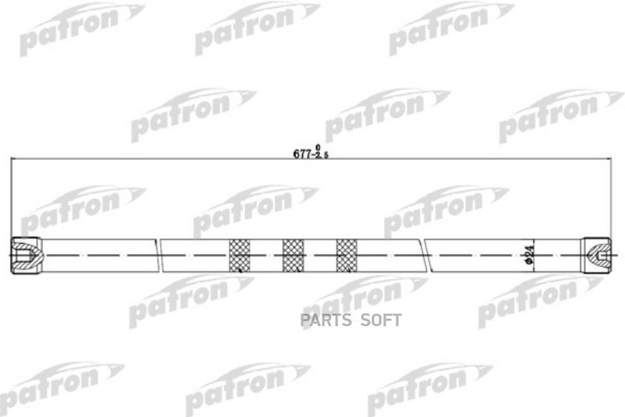 Торсион лев RENAULT MEGANE 19 L677мм, 26-27 зуб. PATRON PTB1006