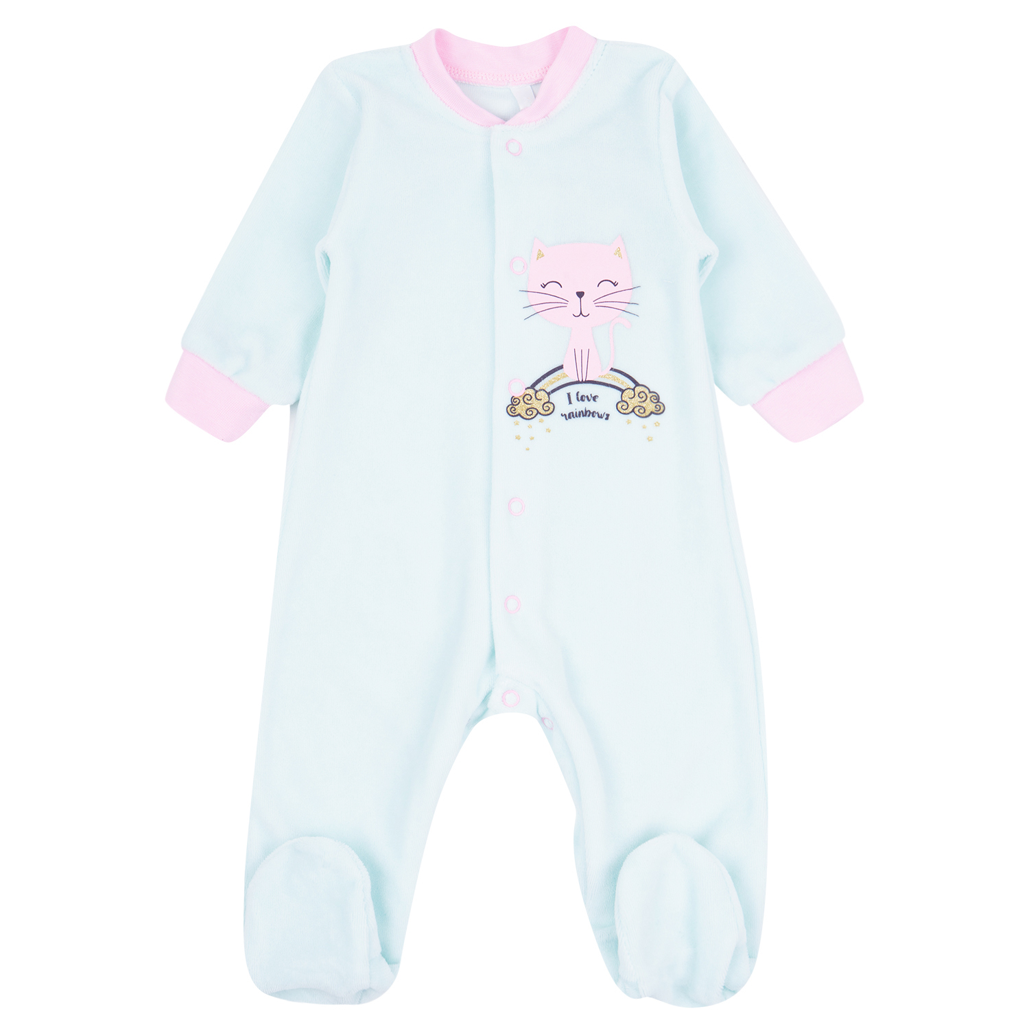 фото Комбинезон leader kids котик, цвет: голубой р.80