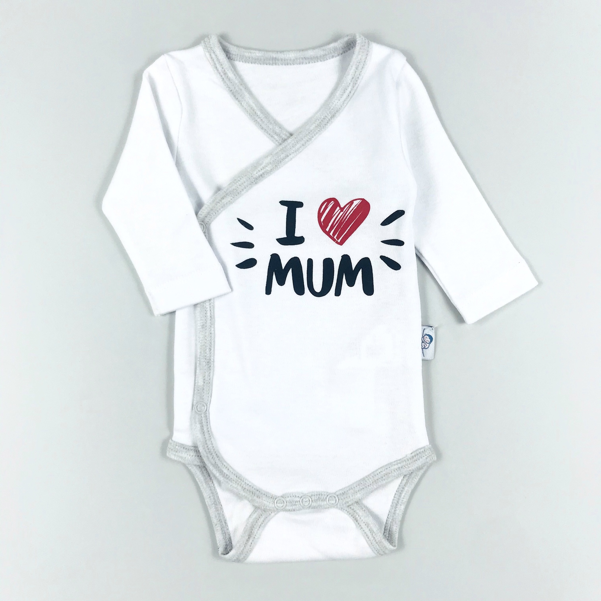 

Боди-распашонка Bebeke l love mum белое р.50, 1900622
