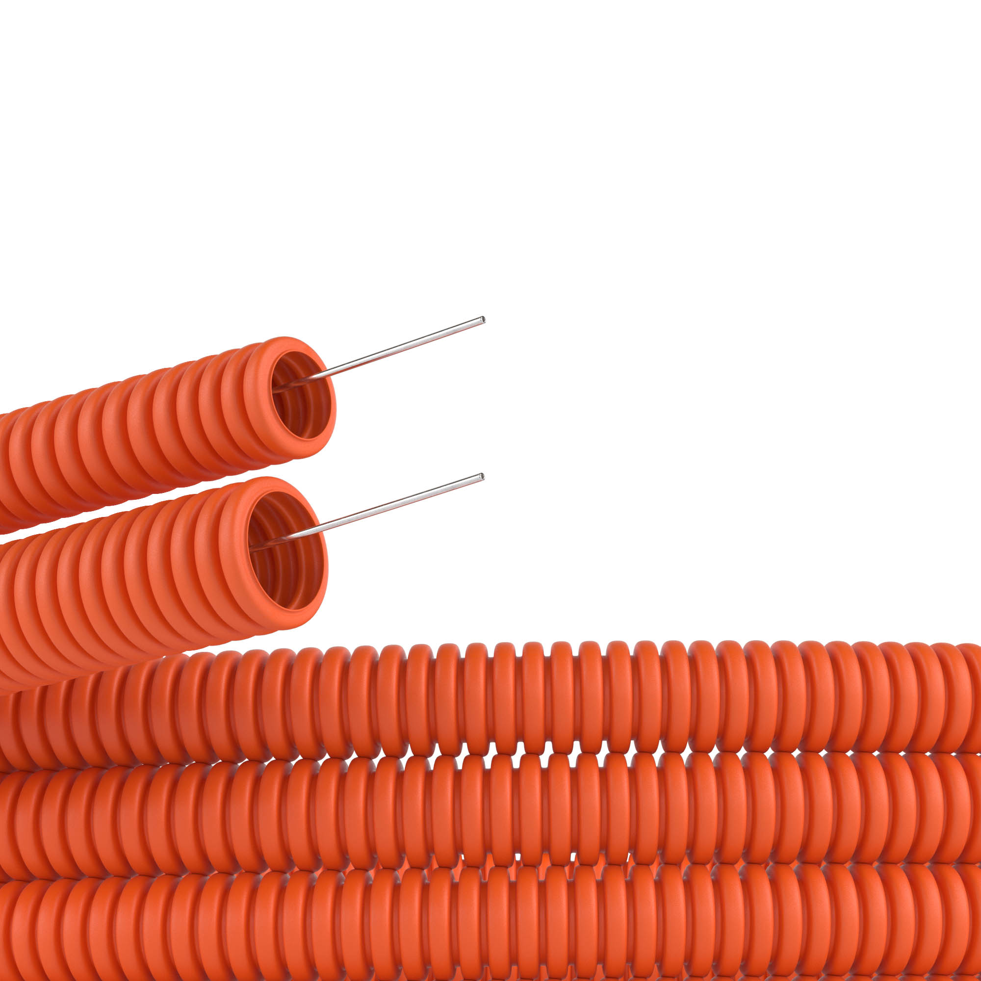 Труба гофрированная d40 ПНД оранжевая с зондом легкая ДКС, 20 метров гибкая легкая гофрированная труба cabeus
