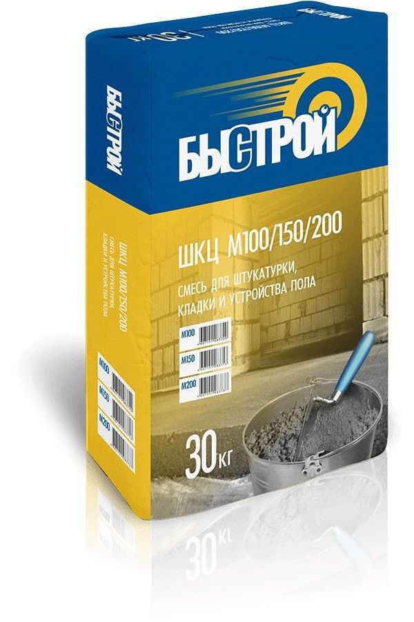 

Смесь для штукатурки, кладки и устройства пола Быстрой ШКЦ М-150, 30кг, Белый