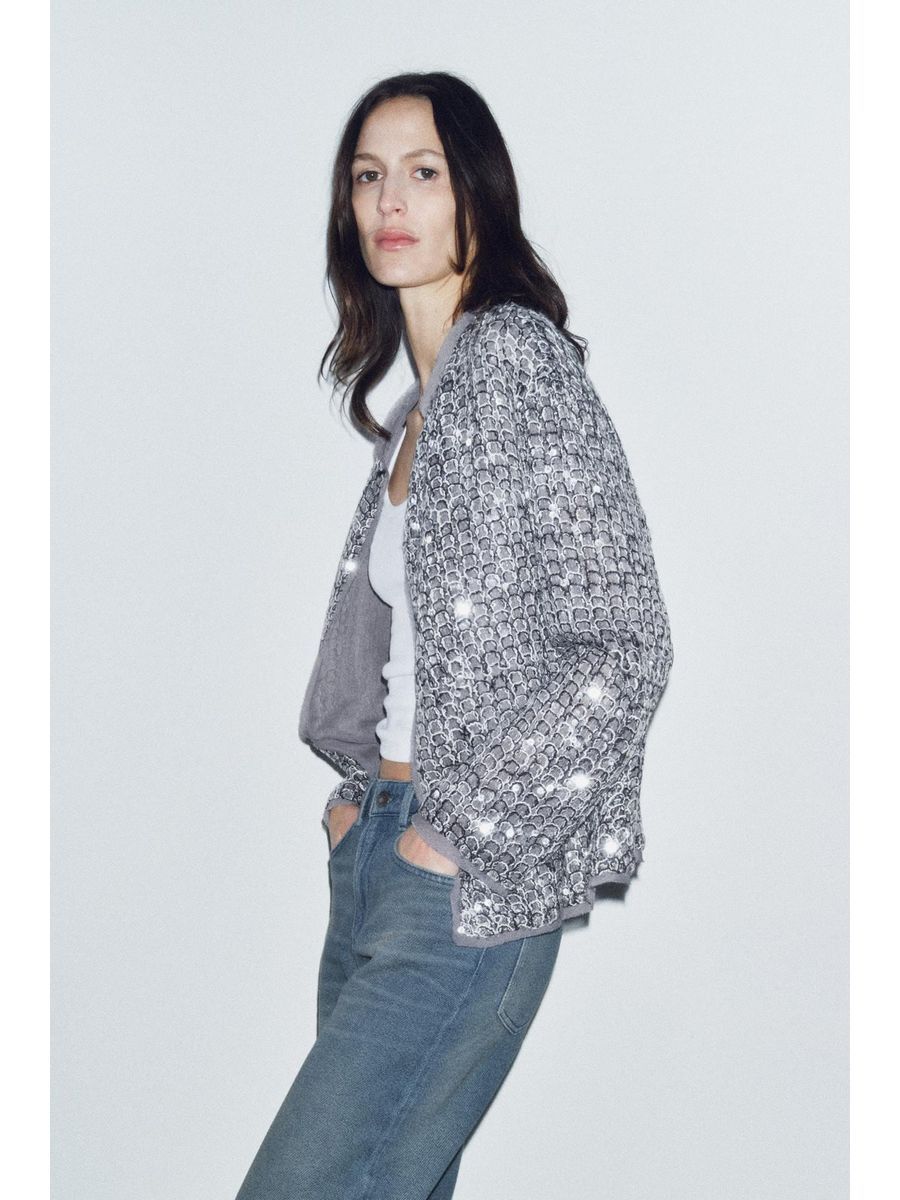 

Жакет женский ZARA 027310488 серый L, 027310488