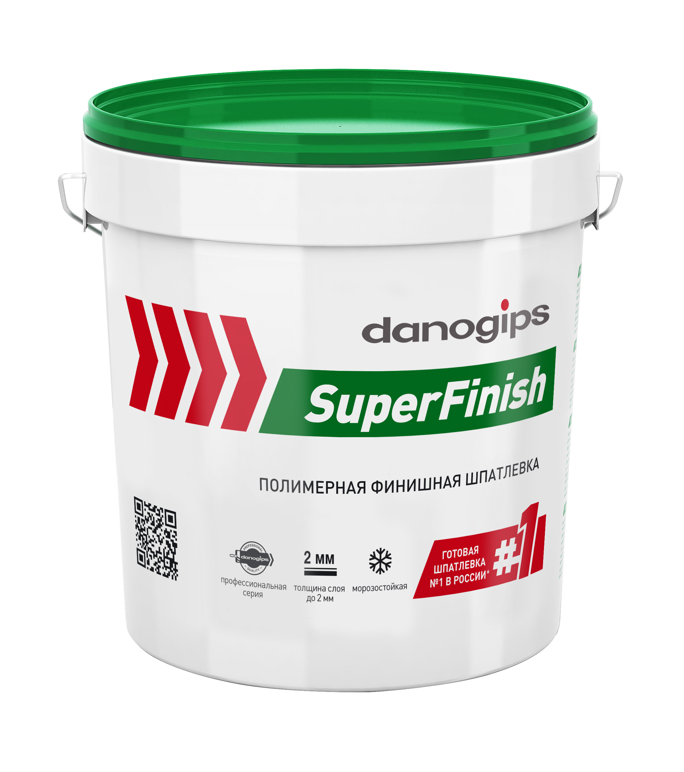 

Шпаклевка готовая полимерная Danogips SuperFinish, 18,1кг/11л, Белый