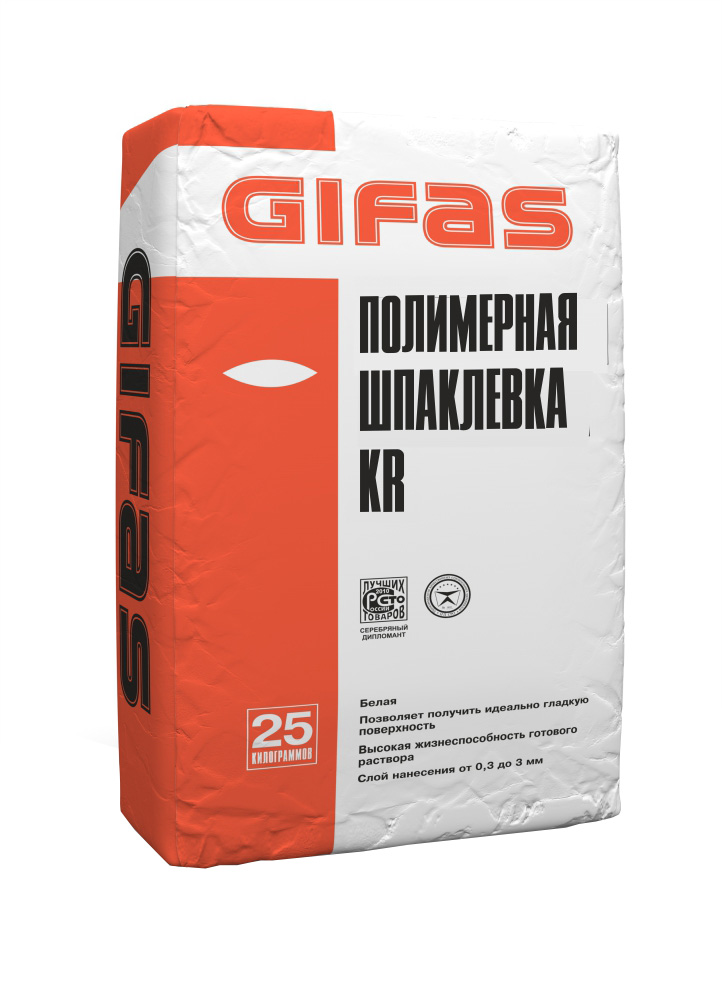 

Шпаклевка полимерная GIFAS KR, 25кг, Белый