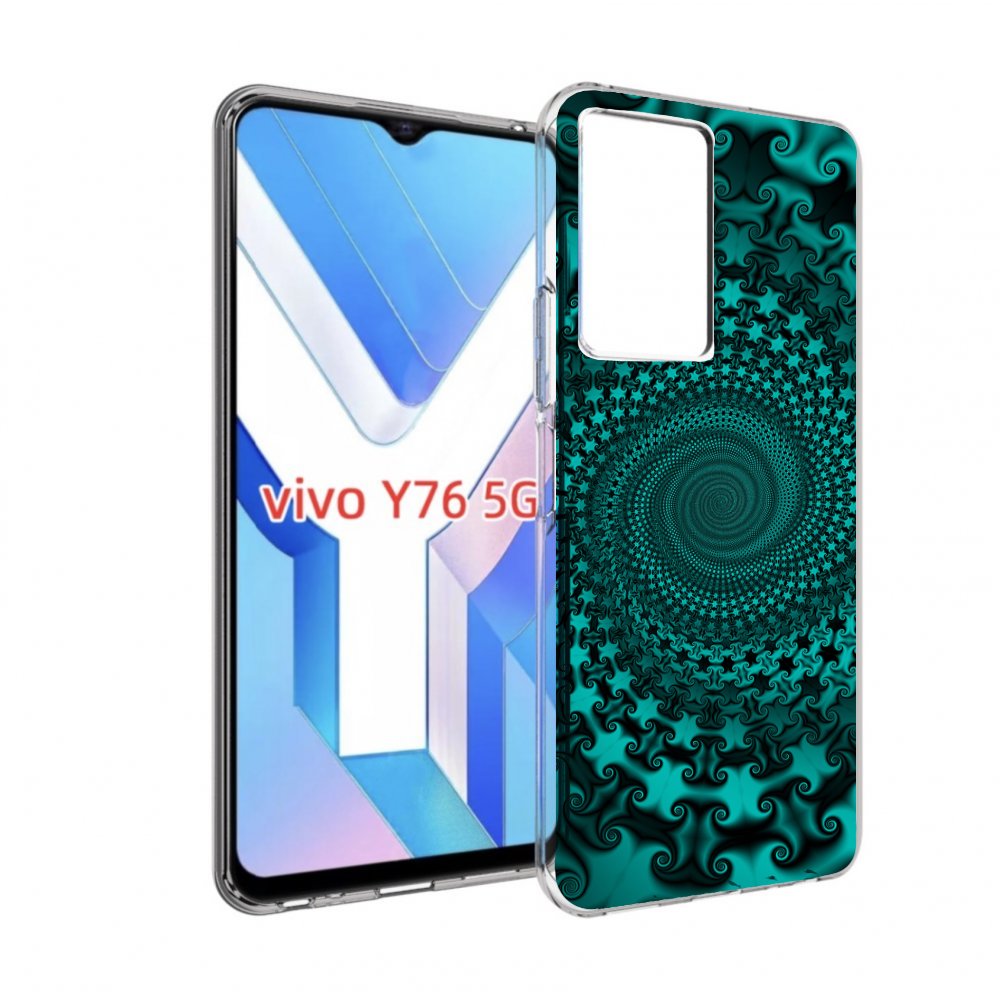 

Чехол MyPads зеленый-гипноз для Vivo Y76 5G, Прозрачный, Tocco