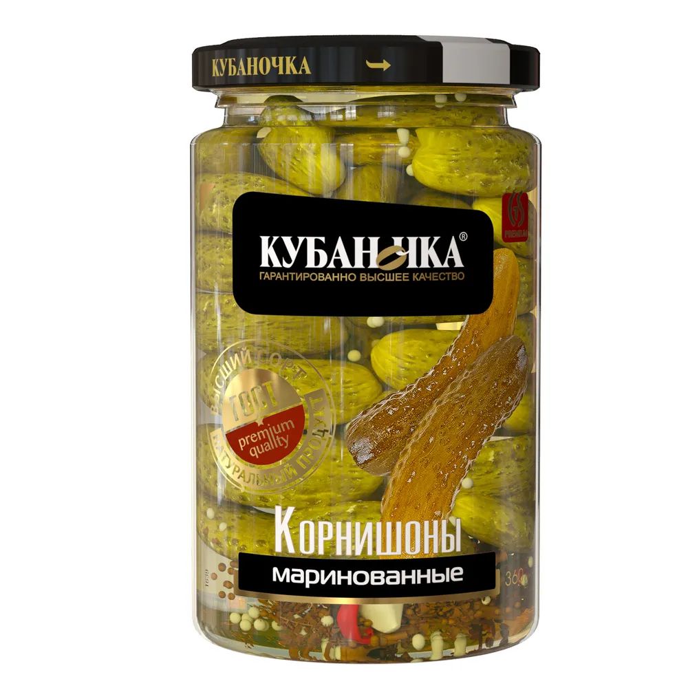 Корнишоны Кубаночка маринованные 360 г 270₽