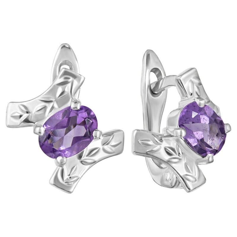 

Серьги из серебра с аметистом LAZURIT-ONLINE 8121PD, 8121PD