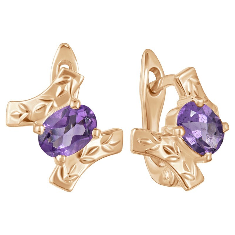 

Серьги из серебра с аметистом LAZURIT-ONLINE 8121PG, 8121PG