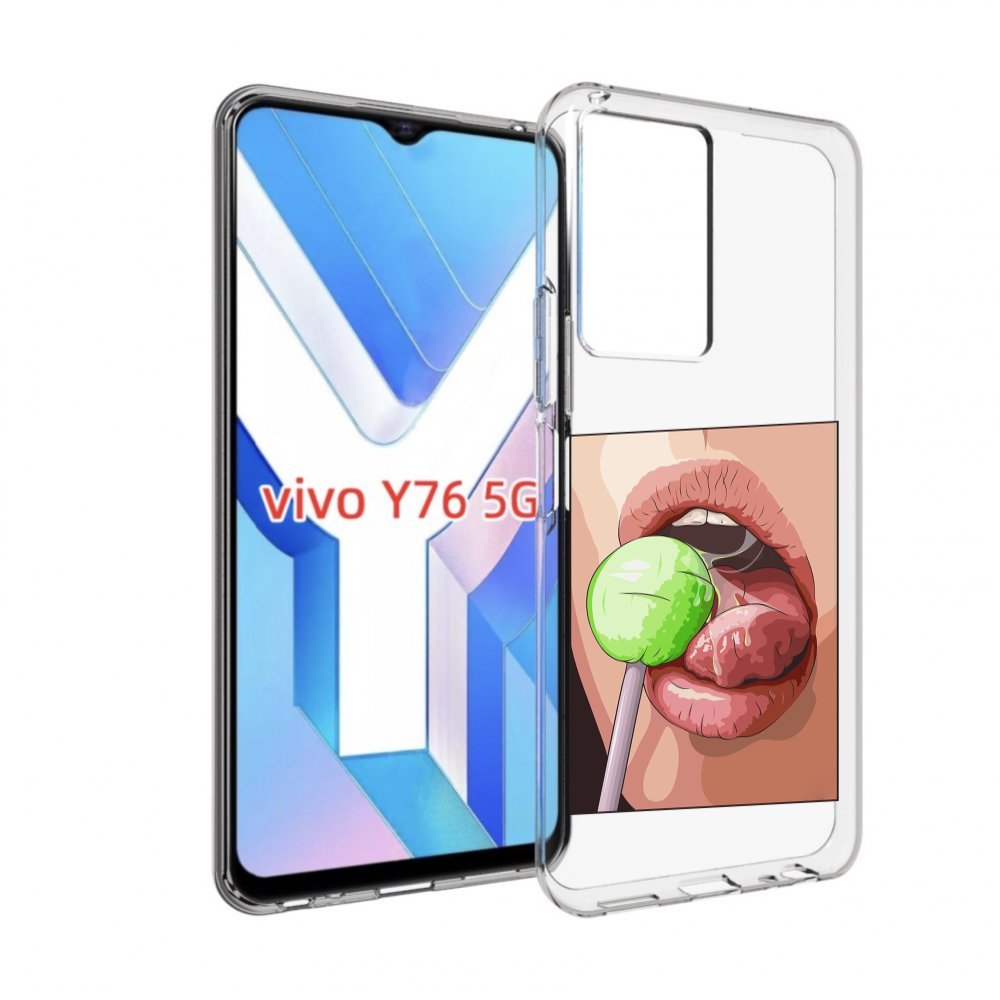 

Чехол MyPads зеленый-чупа-чупс женский для Vivo Y76 5G, Прозрачный, Tocco