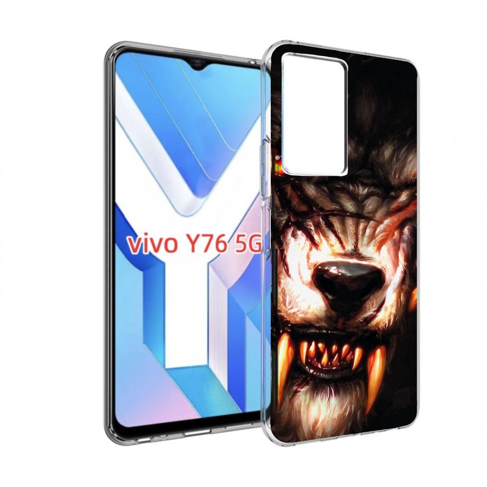 

Чехол MyPads злой голодный волк мужской для Vivo Y76 5G, Прозрачный, Tocco