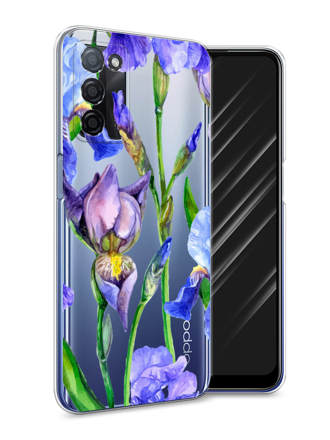 

Чехол Awog на Oppo A55s 5G "Синие ирисы", Разноцветный, 2510150-8