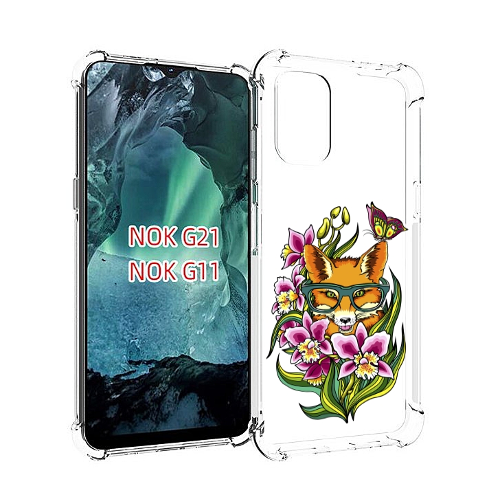 

Чехол Mypads Лиса В Цветах Для Nokia G11/G21, Прозрачный, Tocco