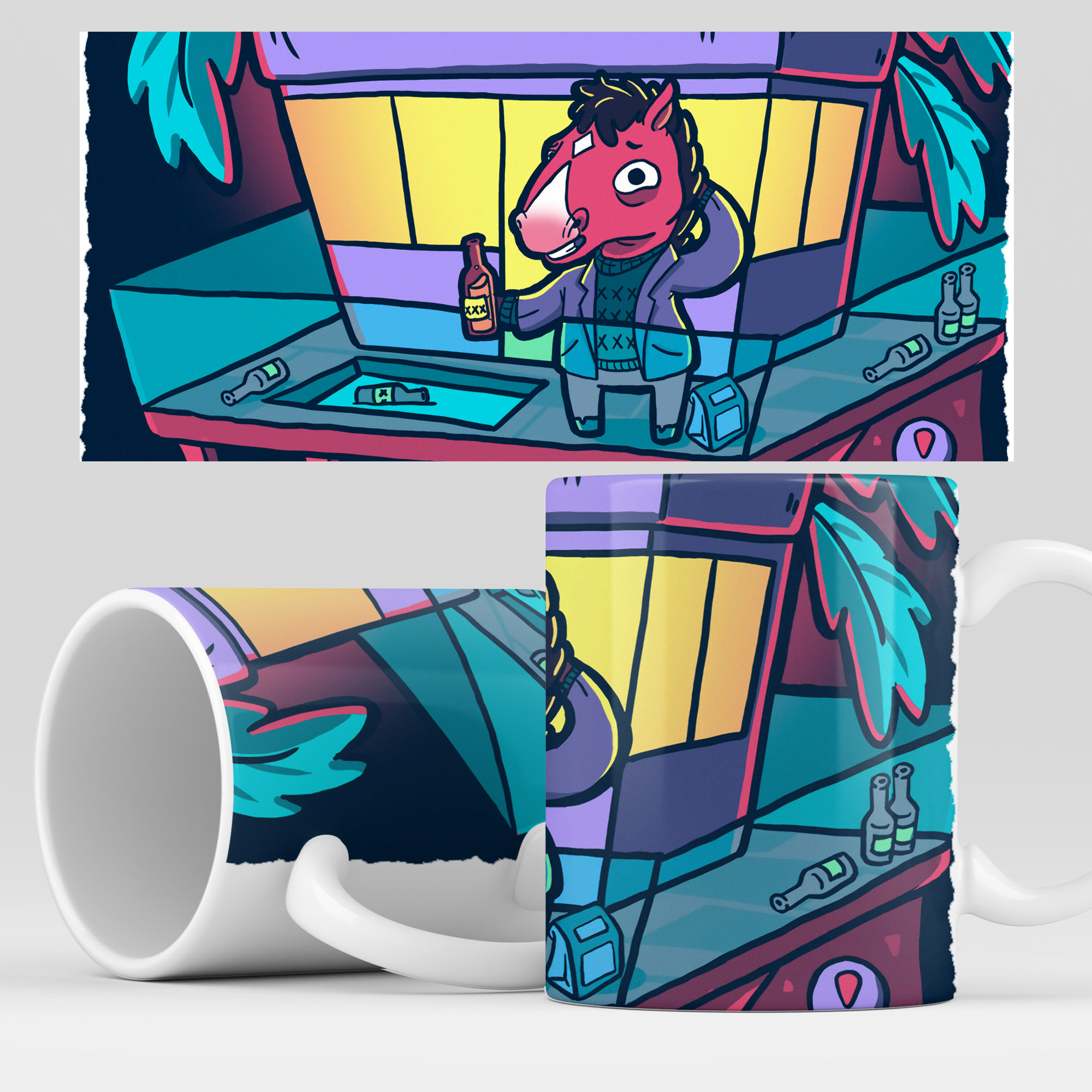 фото Кружка rocketcup с принтом "конь боджек"