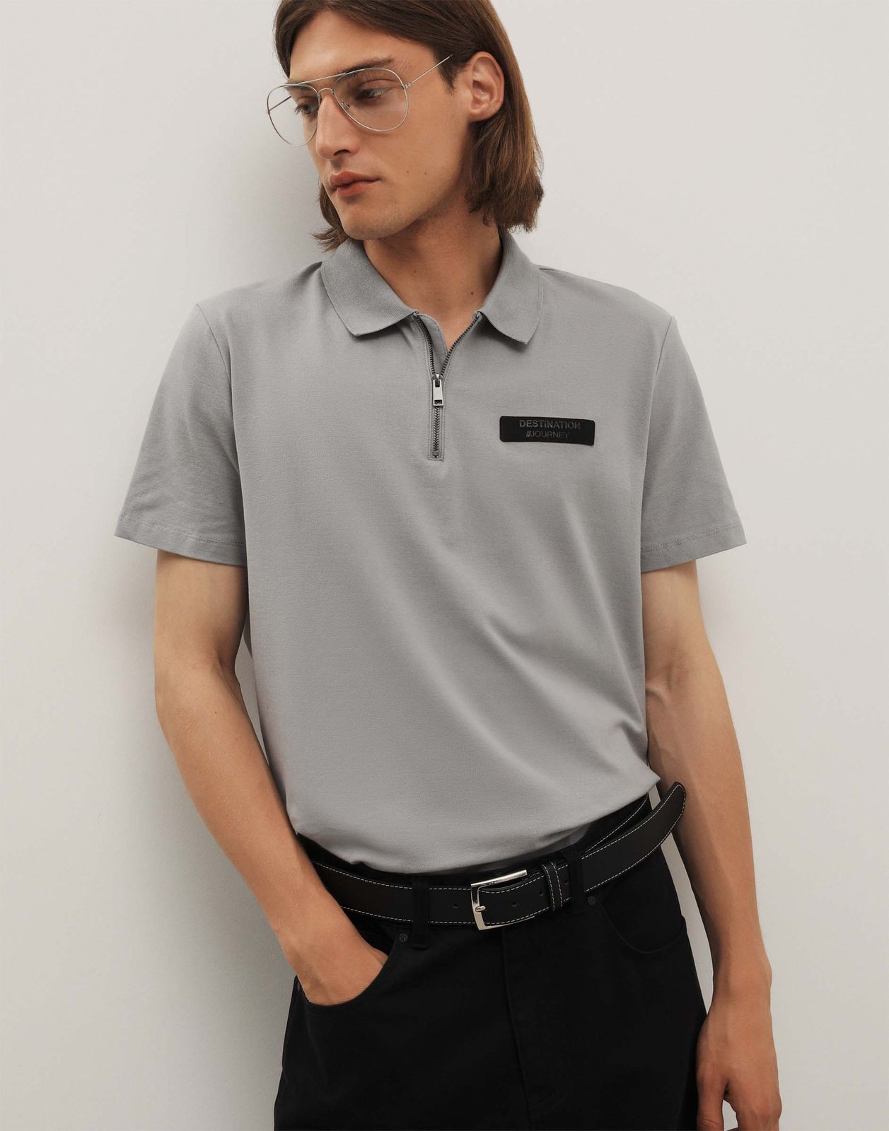 

Футболка мужская Gloria Jeans BKT014863 серый S/182, BKT014863