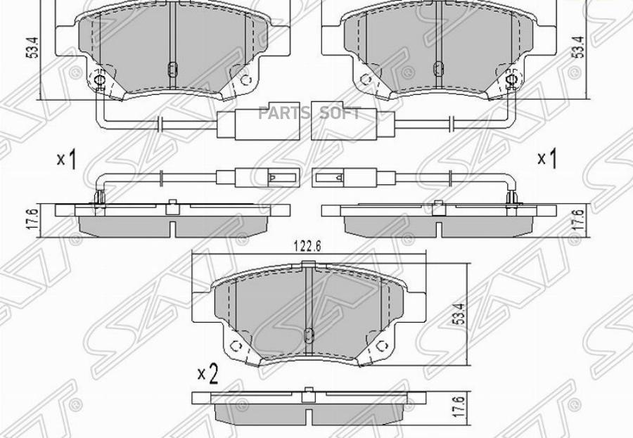 

Колодки тормозные зад FORD TRANSIT 06- SAT ST1819638