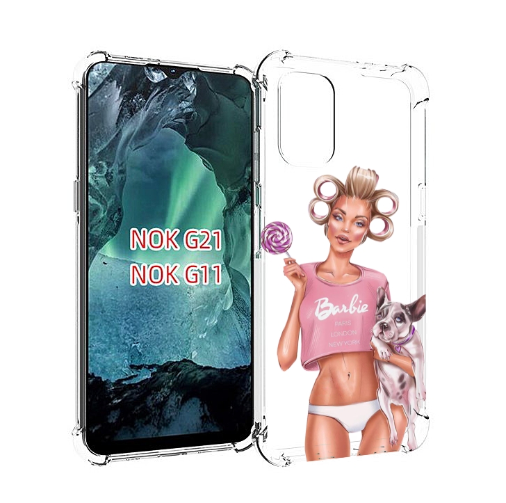 

Чехол Mypads Барби-С-Собачкой Женский Для Nokia G11/G21, Прозрачный, Tocco