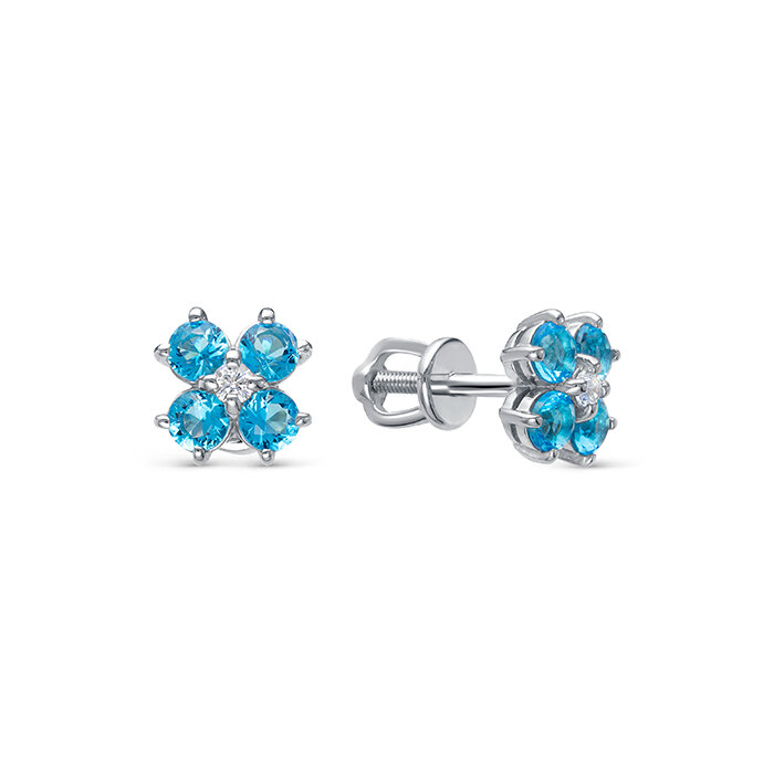 

Серьги пусеты из серебра Argentum Z2-10495, фианит, Z2-10495