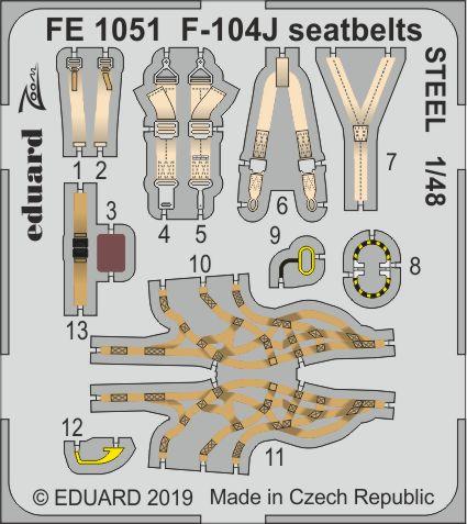 фото Фототравление eduard 1/48 f-104j стальные ремни