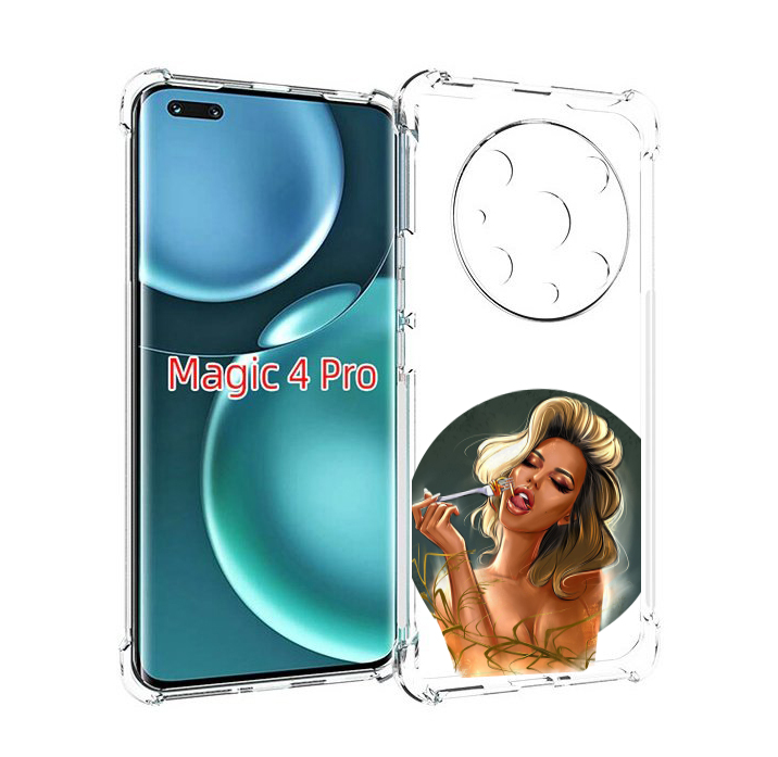 

Чехол MyPads голодная-девушка-модель женский для Honor Magic4 Pro, Прозрачный, Tocco
